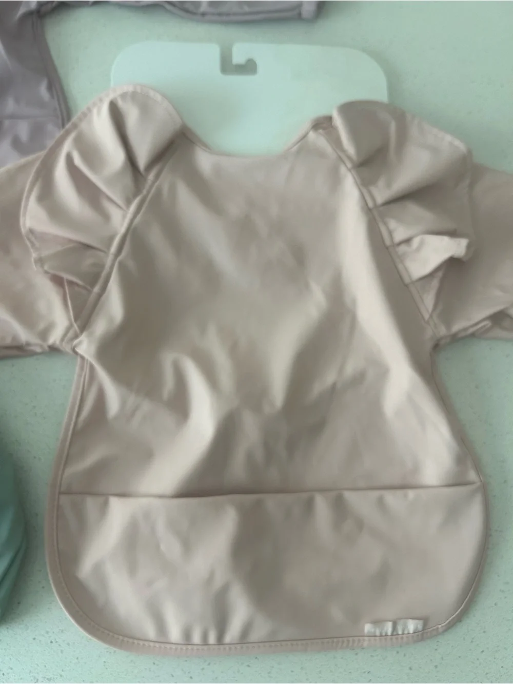 Willow + Sim Long Sleeve Ruffle Baby Bibs Mess-Proof Feeding Bib for Babies